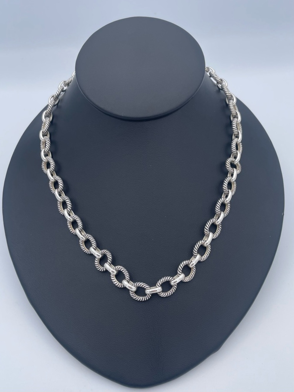 Lorenzo 925 Sterling Silver Chunky Cable Chain Necklace Heavy 48.1g Toggle